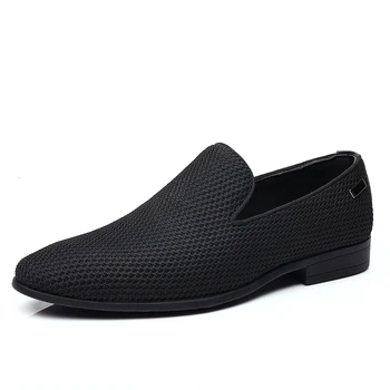 De los hombres Zapatos de Vestir de Diseño de Moda para Hombre de Negocios Plana Zapatos Negro Rojo Transpirable Hombres Formales de la Oficina de Trabajo de los Zapatos de Gran Tamaño 38-48