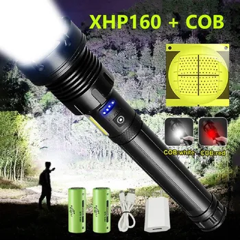 Super brillante XHP160 Potente Linterna Led 18650 XHP90 Antorcha Recargable USB Linterna Táctica de Alta Potencia de Luz de Flash