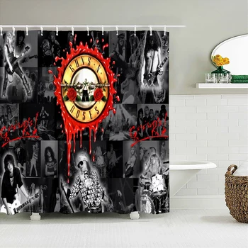 Guns N' Roses banda de Rock de la Cortina de la Ducha 3D cuarto de Baño Cortina de Tela de Poliéster Impermeable Lavable Baño en la Pantalla de la Cortina de Configurar X11