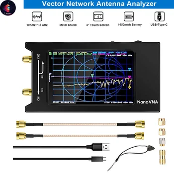 Nanovna-F V2 Analizador de Red Vectorial de 50 khz-3 ghz Antena Analizador de HF VHF UHF VNA de 4,3 Pulgadas Con 5000Mah