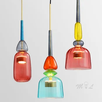 Moderno de Cristal Colgante de las Luces de la Casa Deco Dulces Lámpara Colgante para Cocina Dormitorio lámpara Led de Suspensión de la Luminaria Colgante de la Lámpara
