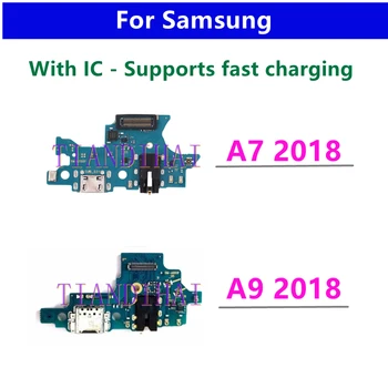 Nuevo Puerto de Carga de Placa del Conector Flex Cable Para Samsung Galaxy A7 2018 A750 A750F / A9 2018 A920 A920F de Carga USB de la Junta de