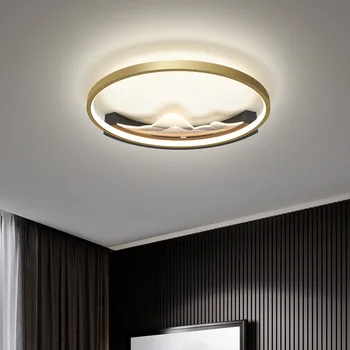 Moderno Led Lámparas De Salón-Dormitorio Sala de Ronda Simple Cubierta de la Lámpara de Iluminación Luminaria Blanco Negro oro Luces