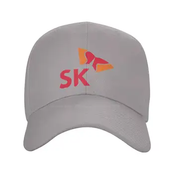 SK-Logotipo del grupo de Moda Dril de algodón de calidad gorro de Punto sombrero de la gorra de Béisbol