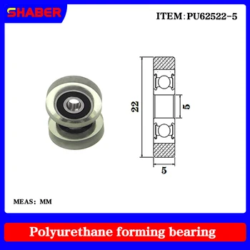 【SHABER】la fuente de la Fábrica de pegamento recubierto de rodamiento de la polea de la guía de la rueda PU62522-5 de poliuretano formado rodamiento
