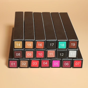 19 Color Matte Lip Liner En El Grueso De La Etiqueta Privada Mayorista De Cosméticos De Maquillaje Impermeable Lipliner