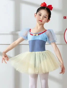 1set/lot niños ballet danza trajes de estilo de la princesa de leotardo y neto de la falda