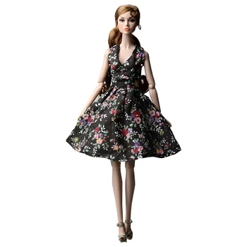 NK Uno de los Pcs de la Muñeca Pequeño Vestido de Flores hechas a Mano Colthes Falda Vestido de Fiesta Para Muñeca Barbie Accesorios Chica Mejor Regalo