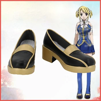 El Anime de FAIRY TAIL Lucy Heartfilia Cosplay Zapatos de Mujer de Cosplay de la PU Botas de Halloween Cosplay Prop encargo