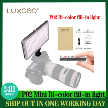 Luxceo P02 Bi-color 3000-6000k Mini Luz LED para Vídeo Portátil Relleno de Iluminación Incorporado en la Batería para Teléfono de la Cámara de Disparo Studio
