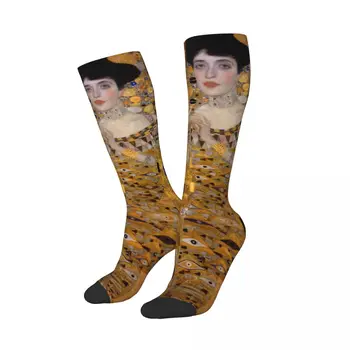 Personalizado de la Mujer en la obra de Gustav Klimt Medias Impreso en 3D de la Pintura del Arte del Muslo a la Rodilla Calcetines de Tubo de