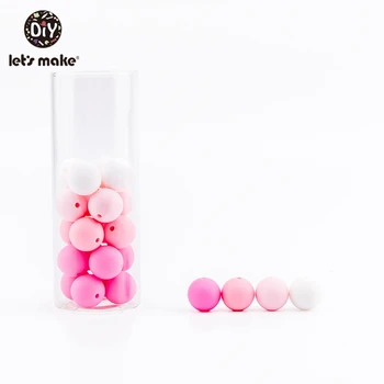 Vamos a Hacer Bolas de Silicona 12mm Puede Masticar 100pc Rosa de la Serie de la Dentición de los Accesorios de BRICOLAJE de Enfermería del Collar de la Pulsera de Bebé Chupadero Perlas