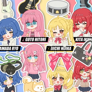 Anime BOCCHI EL ROCK! Hitori Gotoh Ijichi Nijika etiqueta de Papel Horquillas Brazalete de Accesorios para el Cabello Pelo anillo de Sombreros de Navidad Regalos