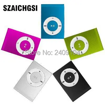 SZAICHGSI Mini-Clip Reproductor de MP3 Barato Colorido de los Reproductores de mp3 con Auriculares, Cable USB, Caja al por menor, de Apoyo a las Micro SD/TF Tarjetas de 500pcs
