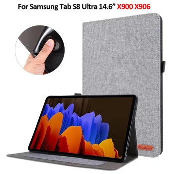 Coque Para Samsung Tab S8 Ultra Caso Suave de la Tela de Pie Flip Cubierta de la Funda Para Galaxy Tab S8 Ultra 14.6 pulgadas X900 X906 caja de la Tableta