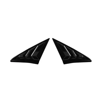 Ventana Lateral trasera Persianas de la Ventana Triangular de Vidrio Persianas para el Hatchback 2016-2021 - Brillante Negro