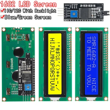 Módulo LCD Azul de la pantalla Verde IIC/I2C 1602 para arduino 1602 LCD de UNO r3 mega2560 LCD1602 LCD1602+I2C