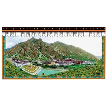 El Tíbet De La Ciudad De Montaña Tapiz Mapa Mural De Arte De La Tela De Decoración De La Pared