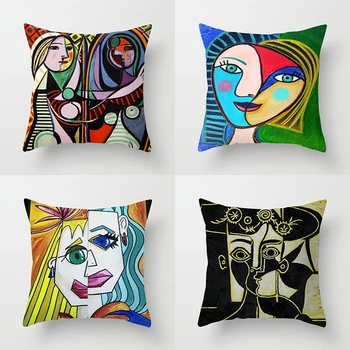Creativo Abstracto Mujer almohada arte de Almohada de sofá decoración óleo de Picasso impreso sala de estar Dormitorio de la decoración del hogar