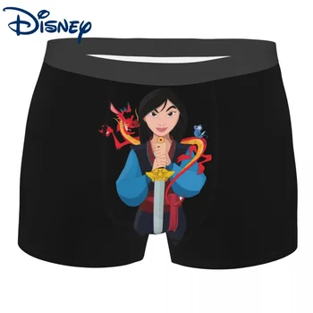 La novedad Boxeador Mulan Señora Con la Espada del Dragón pantalones Cortos ropa interior de los Hombres de la Ropa interior Disney Respirables de la ropa interior para Hombres