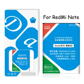 XDOU Reemplazo BM42 de Polímero de Litio de la Batería De Xiaomi Xiao Mi Redmi Nota 1 3200mAh Teléfono Móvil de Alta Calidad