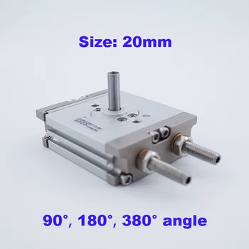 Compacto cilindro rotatorio tamaño 20mm CRQ2BS/CDRQ2BS 90 180 380 grados de ángulo con cojín de aire imán neumático actuador rotativo