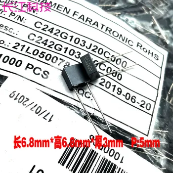 Cl21 0.01 uf 103 10nf 400v 250v 100v Cobre Pie de Condensador de Película Delgada de 5mm