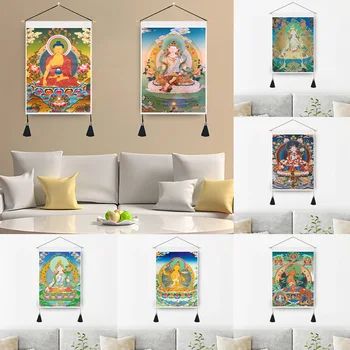 Buda Avalokitesvara De Desplazamiento De La Pintura De La Pared De La Sala Del Dormitorio De La Decoración Estética, Arte De La Pared Cuelgan Tapices Fengshui Decoración