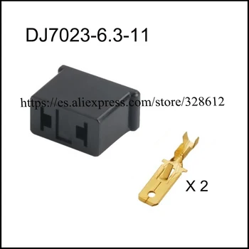100SET DJ7023-6.3-11 coches de alambre de cable macho Impermeable de 2 pines del conector de la automoción Enchufe incluyen terminal de sello