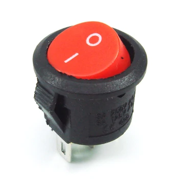 SPDT Negro Rojo el Botón De encendido/En la Ronda Interruptor de eje de Balancín AC 6A/125V 3A/250V