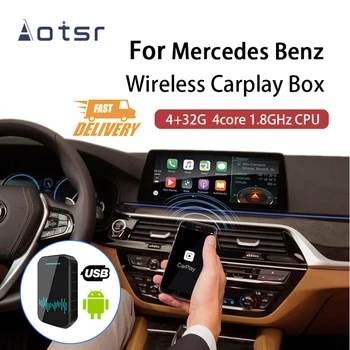 AOTSR Inalámbrica Carplay Cuadro 4+32G Android 9.0 Por Apple Para Mercedes Benz Clase a Clase B Clase C Clase E Clase S SL-Class GLC