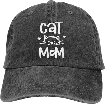 Catmom Lavable Gorra de Béisbol Roja Mamá Sombrero Ajustable Strapback Sombreros Perro Mamá Sombrero para las Mujeres
