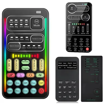 4 Tipos de Mini Portátil de Audio Múltiple Efecto Cambiador de Voz con Bluetooth con Sonido en Directo el Cambio de la Tarjeta para el Teléfono de la Tableta de Altavoz