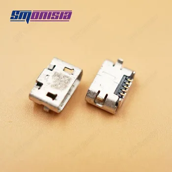 Smonisia 100pcs teléfono Móvil Micro USB Jack Socket Puerto de Carga Micro USB 5Pin Conector para HUAWEI P6 Teléfono