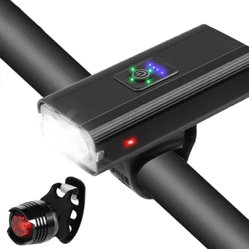 Alta luz de la bicicleta de la lámpara de la luz trasera Micro USB de silicona cinta T6 LED incorporado en la batería de 6 velocidades al aire libre, paseo de noche linterna