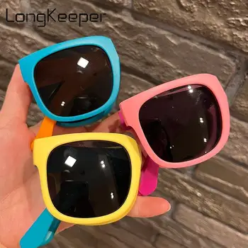 Gafas de sol de niños para las Niñas Muchacho de los Niños Gafas de sol Plegable con la Caja de Deportes de la Plaza de Tonos Eyewears de Viaje Colorido Uv400 Gafas