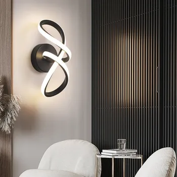 Mesita de noche lámpara de pared de estilo sencillo y moderno Nórdicos creativo dormitorio de la sala de sala de estar corredor de fondo de la pared la luz de la lámpara lámparas de lujo.