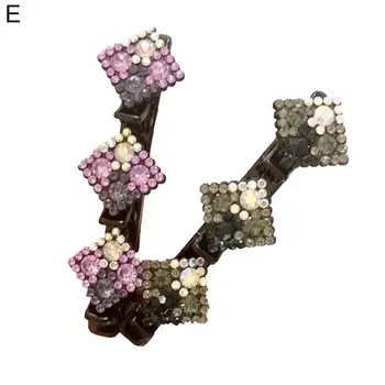 2Pcs Cabello Peinetas de Colores Vibrantes de diamante de imitación de pinzas para el Cabello DIY Rhinestone Clips de Pelo de Estilo de Pelo Adornos