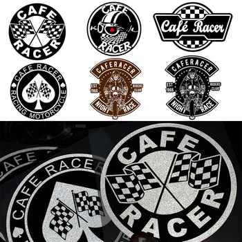 Vintage Cafe Racer De La Etiqueta Engomada De La Motocicleta Casco De Pegatinas De Vinilo De Motocross Calcomanías