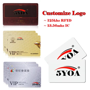 Personalizar el Logotipo de la Impresión del Diseño Arbitrario Patrón VIP de Impresión RFID de IDENTIFICACIÓN de 125khz EM4100 Tarjeta de 13.56 mhz de la Tarjeta de IC MF S50 Proximidad Inteligente