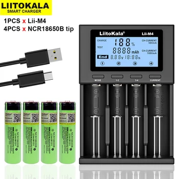 4PCS Liitokala Original NCR18650B 3.7 V 18650 batería de 3400mah la Batería de Litio Recargable Adecuada para Linterna+Lii-Cargador de M4