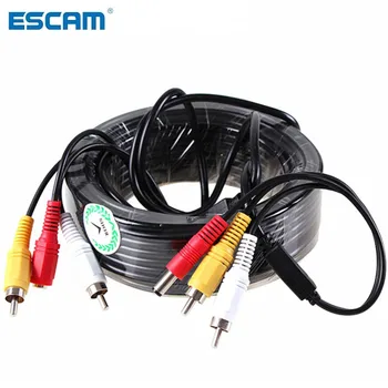 5M / 10M / 15M / 20M de Seguridad CCTV Cable Coaxial de Alimentación AV Audio de la Cámara CCTV del Cable Para el Sistema de Vigilancia