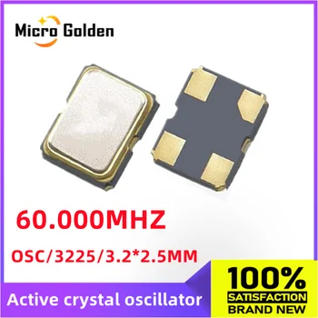 (5pcs) 60M 60MHZ 60.000 MHZ 3225 SMD Activo oscilador de cristal de 4 PINES OSC 3.2*2.5 mm Oscilador de Cristal de Reloj de Osciladores de 60.000 M