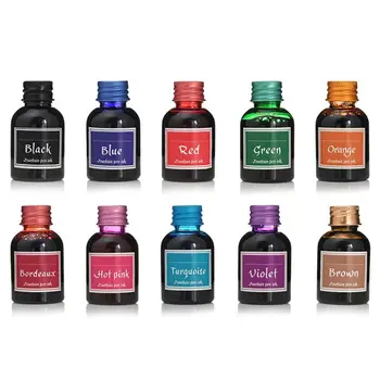 No-Descoloramiento de colores de la Pluma de la Tinta de la Escritura de Arte Tintas Botella de 30ml 10 Colores Brillantes