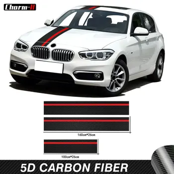 5D de Fibra de Carbono de Vinilo Coche Capó Capó del Techo Trasero de ajuste para el BMW Serie 1 F20 F21