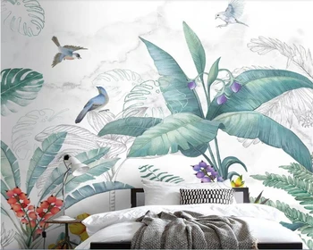 beibehang de pared papeles de decoración de estilo Nórdico selva tropical fondo de pantalla de TV de fondo de papel de pared sofá de la sala de TV de la pared