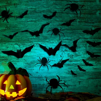 Halloween 3d Bat Araña Extraíble Pegatina etiqueta de la Ventana de Pvc Wall Decal Casa Fiesta Temática de Decoración para el Hogar Sala de estar Decoración del Hogar