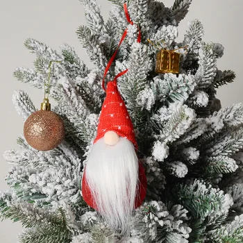 De Estilo Nórdico Punto Decoración Navideña Bosque Viejo Hombre Sin Rostro Enano Muñeca Colgante De Navidad Elf Año Nuevo Regalos