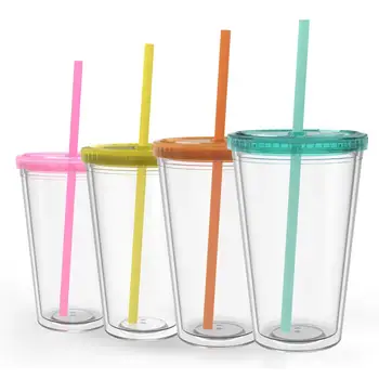 2023 la última moda para los cuatro conjuntos de 450ml de plástico, tazas de café, con la opción de color de las tapas para las partes y de la escuela de tazas