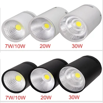 LED Downlights Dimmable 7W 10W 20W 30W de la Superficie de Techo Lámparas de la Luz del Punto Caliente /Natural /Blanco Frío de la CA 85-265V + Conductor